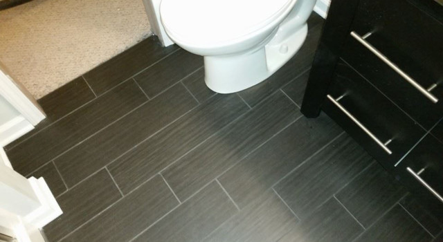 Bathroom Floor Remodel flooring hardwood laminate vinyl tile custom shower contracting services general contracting tallmadge ohio